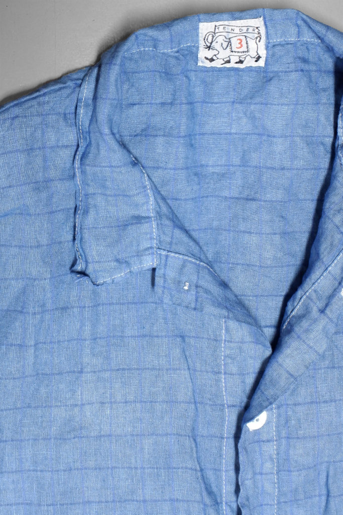 トップス TENDER Co. 450 High-Back linen Shirt 3 WS450-woad-blue-grid-check-